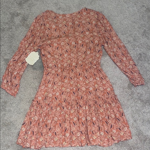 Altar'd State Coral Paisley Dress NWT - Picture 3 of 6